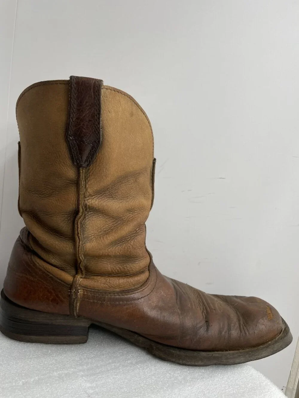 Ariat Rambler Western Brown Leather Wide Square Toe Cowboy Boots Men's 10 EE